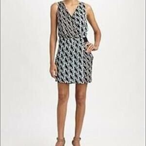 Diane Von Furstenberg Morika Petal Weave Sleeveless Blue/Gray Dress